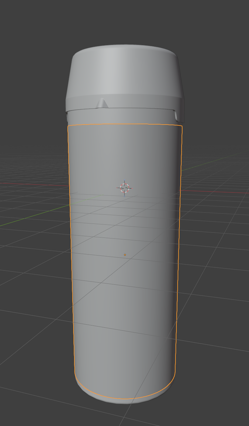 Body Label selected on the bottle, outlined in orange